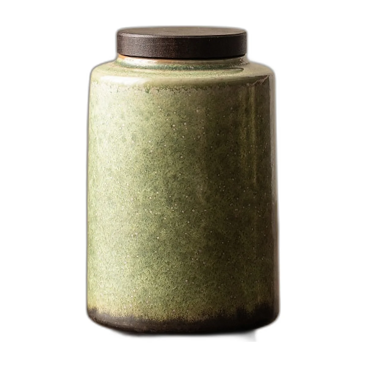Boîte à thé en céramique vert céladon, couvercle bois, 240 ml — photo 5 sur 6