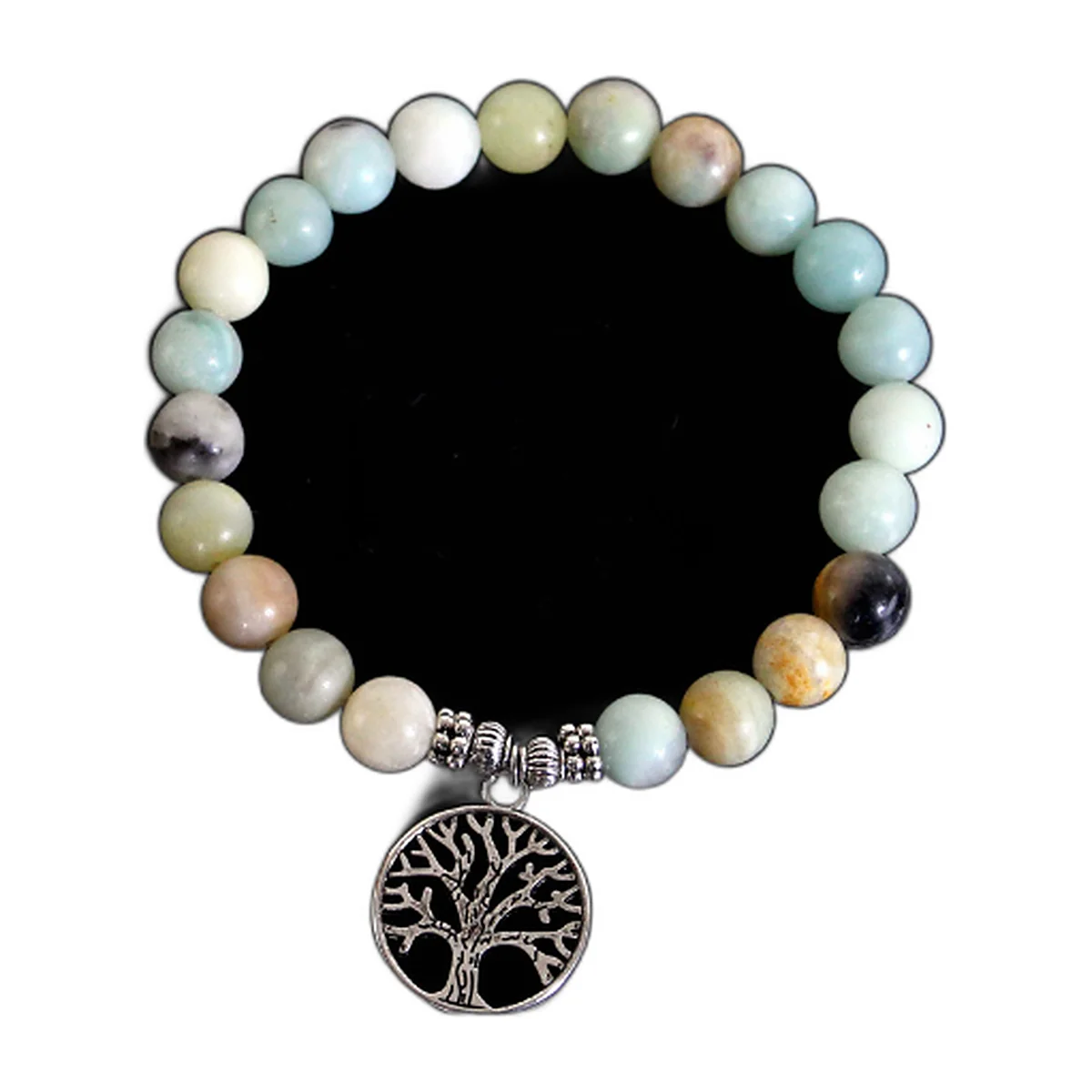 Bracelet mala en amazonite, médaille au choix — photo 4 sur 4
