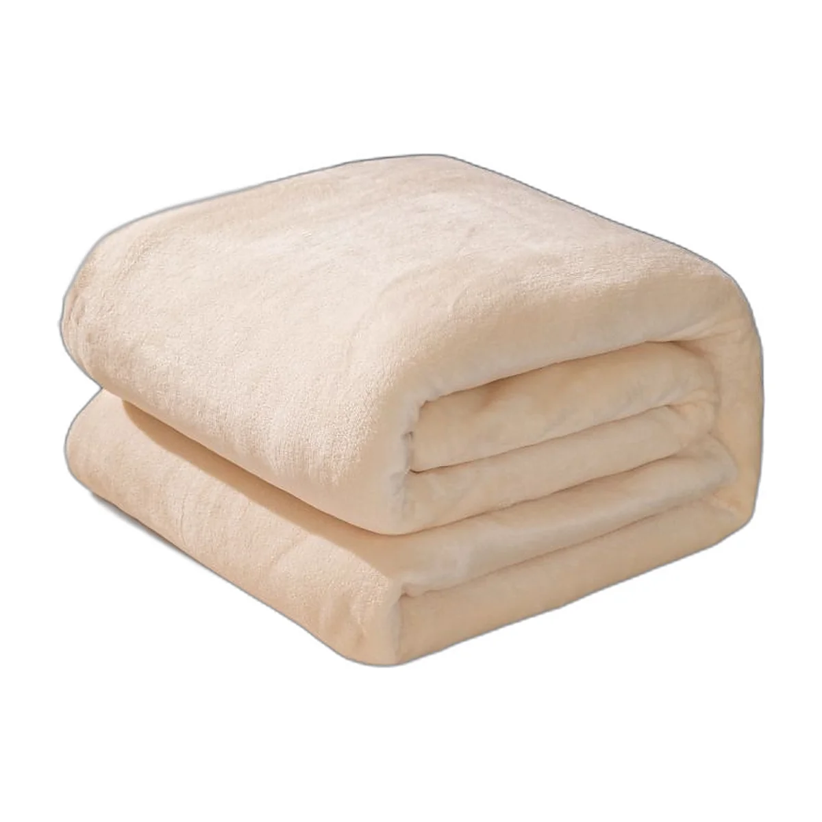 Couverture polaire beige pliée en quatre