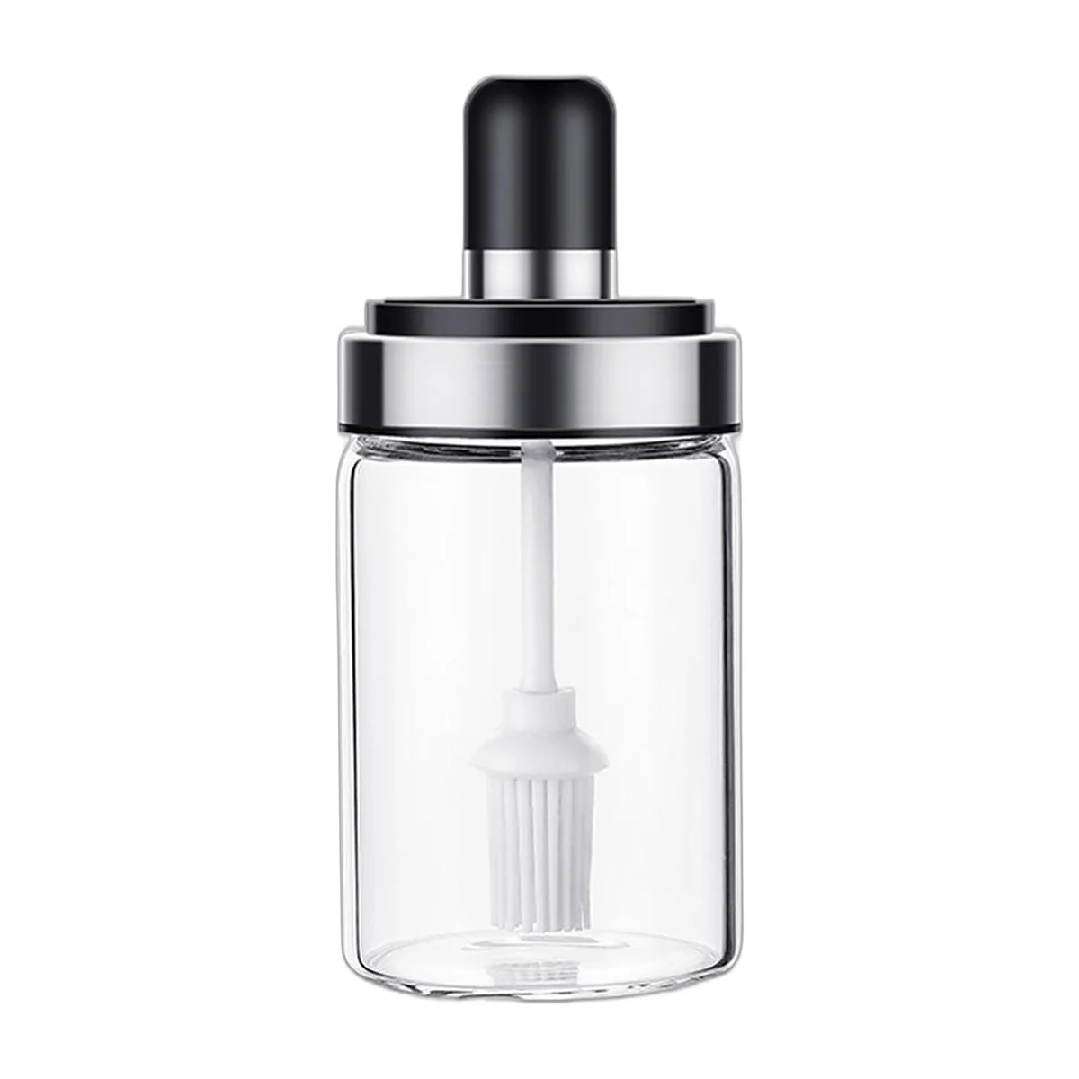 Pot en verre à couvercle, avec cuillère, pinceau ou cuillère à miel — photo 4 sur 4