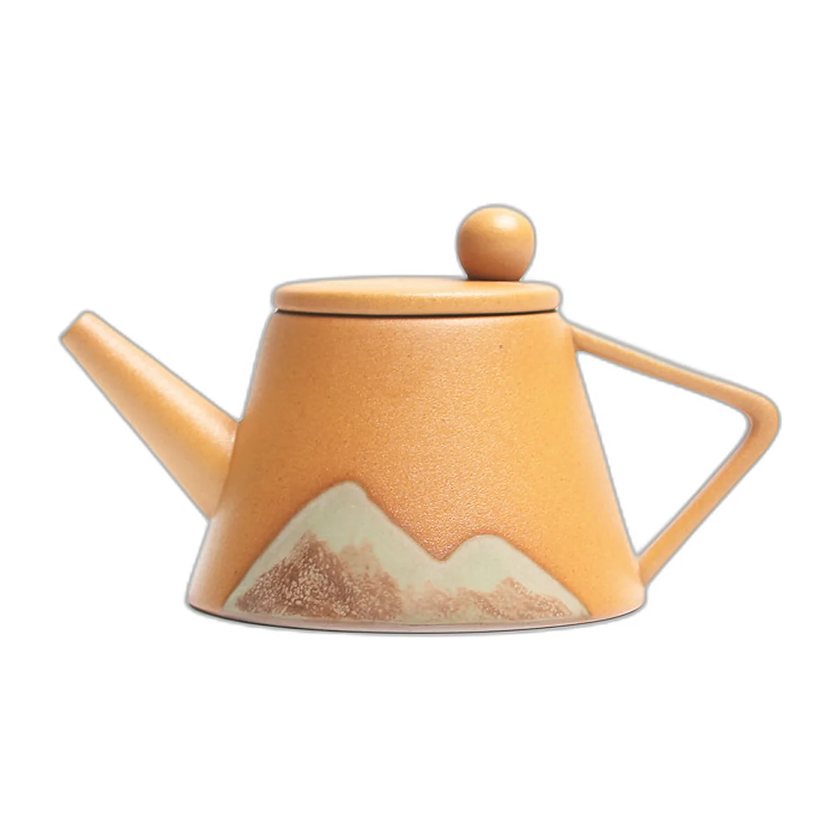 Théière en céramique grès, décor montagne, filtre intégré — photo 7 sur 7